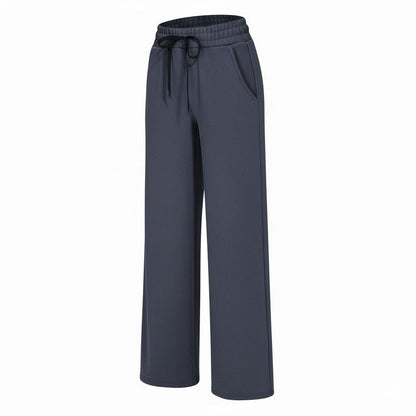 SHOWITTY Womens Warm Fleece Sweatpants – Wide Leg Lounge Pants with Pockets for Winter