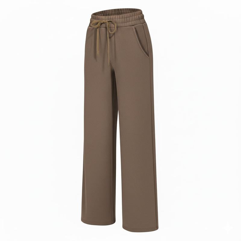 SHOWITTY Womens Warm Fleece Sweatpants – Wide Leg Lounge Pants with Pockets for Winter